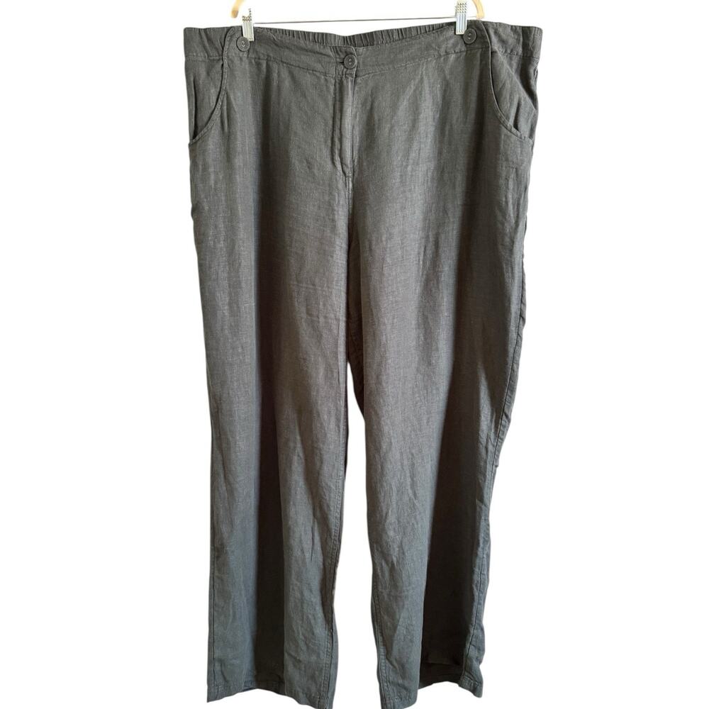 Seasalt Cornwall Carhales Trouser 100% Linen Size 26 Long Wide Leg Relaxed Fit